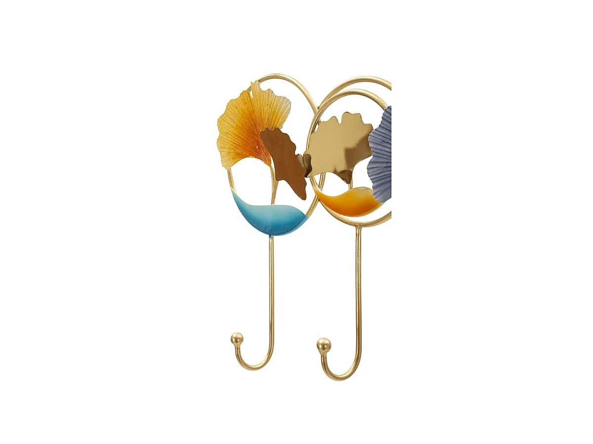 Patère Murale en Métal "Polly" 60cm Orange & Bleu