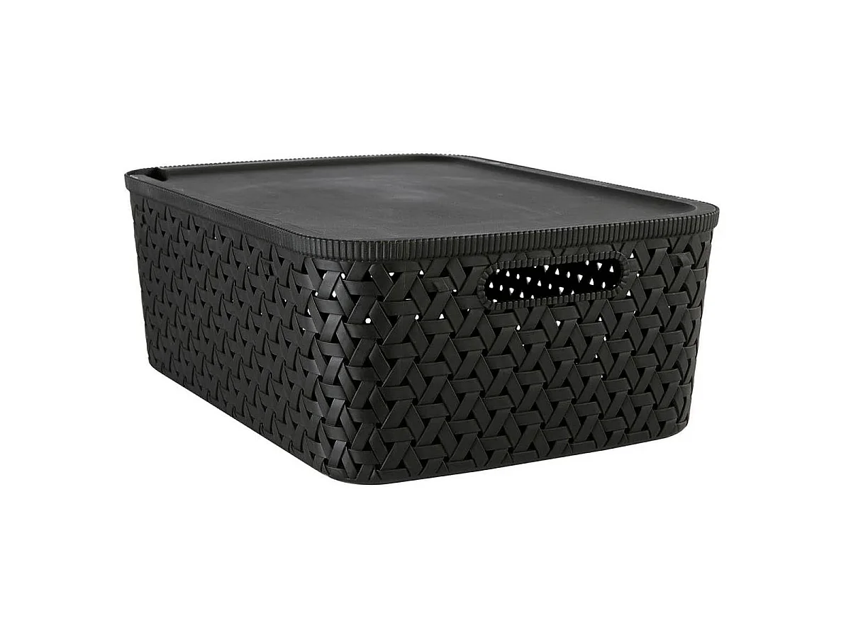 Boîte de Rangement Tressée "Tressy" 15L Noir