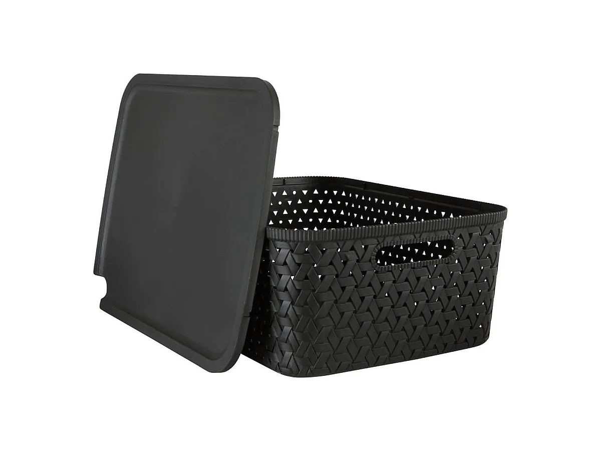 Boîte de Rangement Tressée "Tressy" 15L Noir