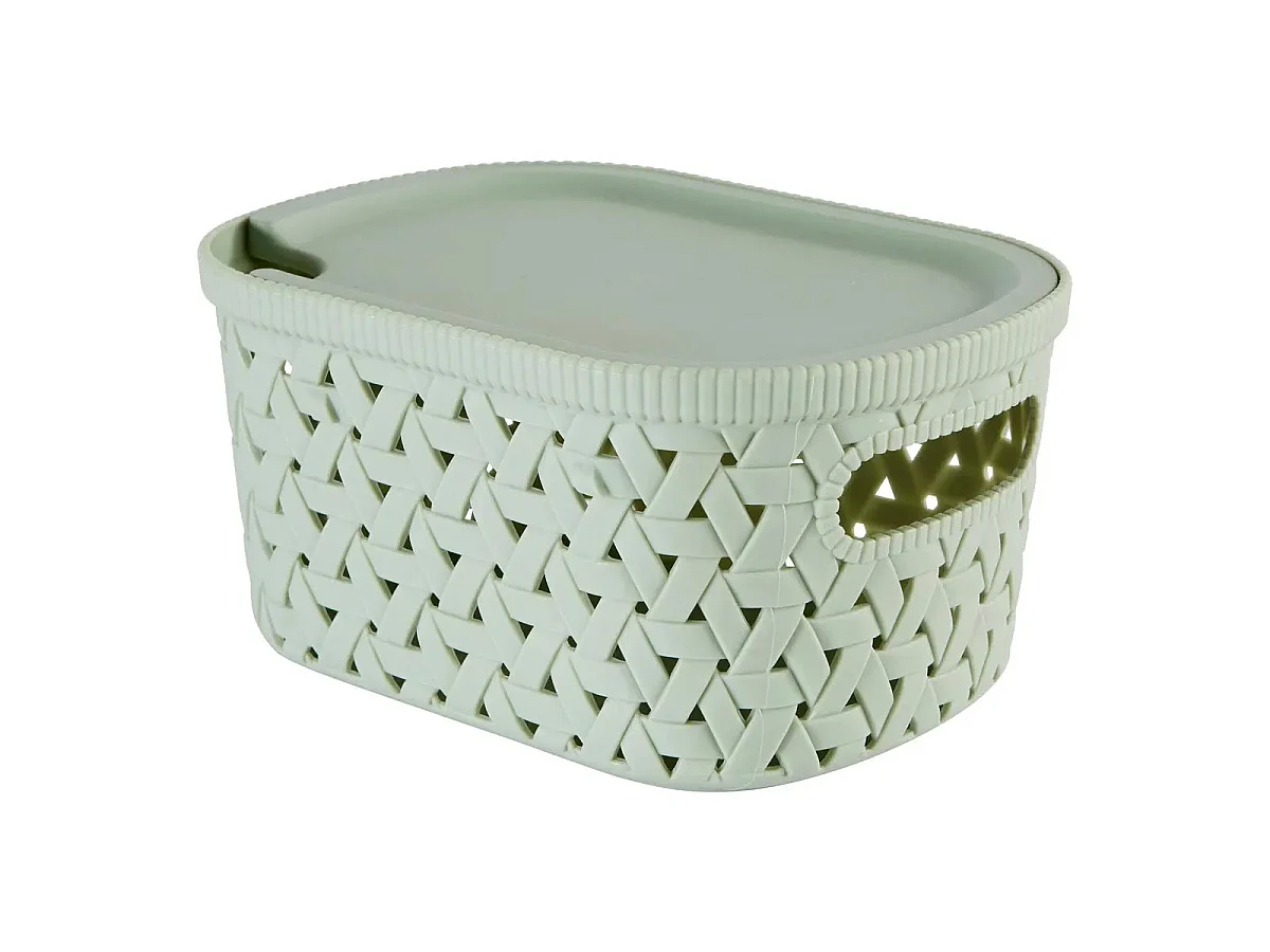 Boîte de Rangement Tressée "Tressy" 2,3L Vert Sauge