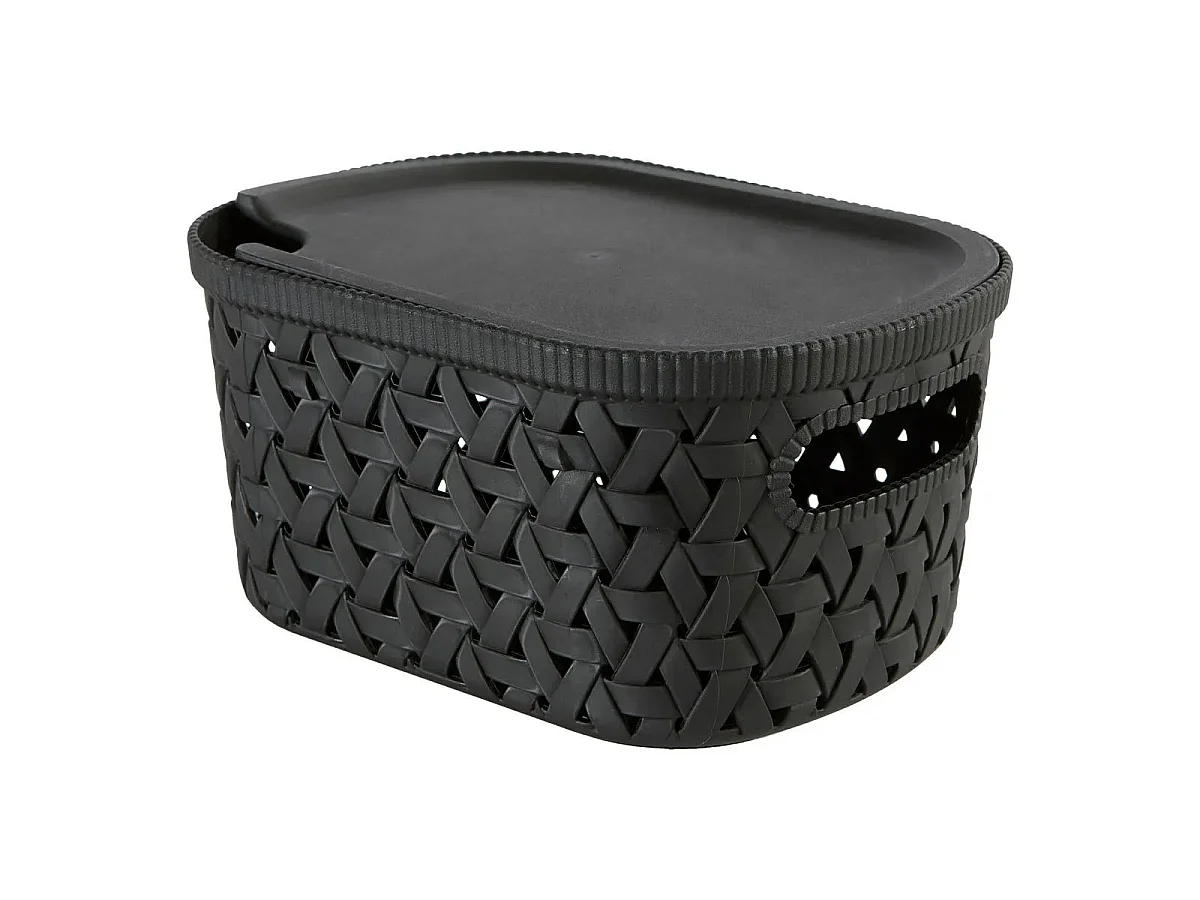 Boîte de Rangement Tressée "Tressy" 2,3L Noir