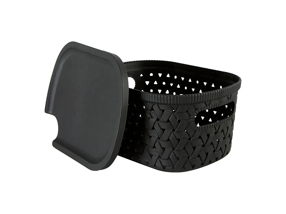 Boîte de Rangement Tressée "Tressy" 2,3L Noir