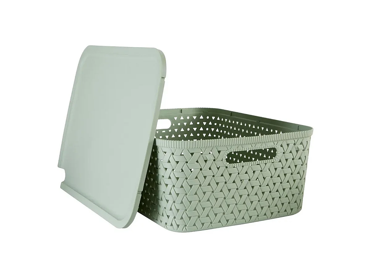 Boîte de Rangement Tressée "Tressy" 15L Vert Sauge
