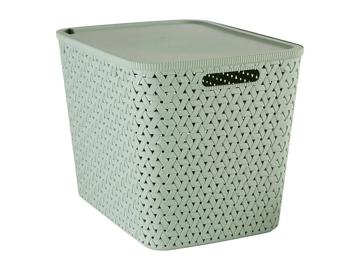 Boîte de Rangement Tressée "Tressy" 28L Vert Sauge
