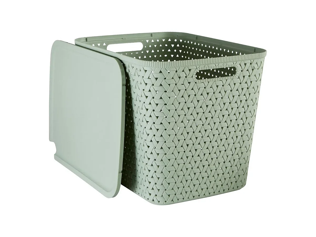 Boîte de Rangement Tressée "Tressy" 28L Vert Sauge