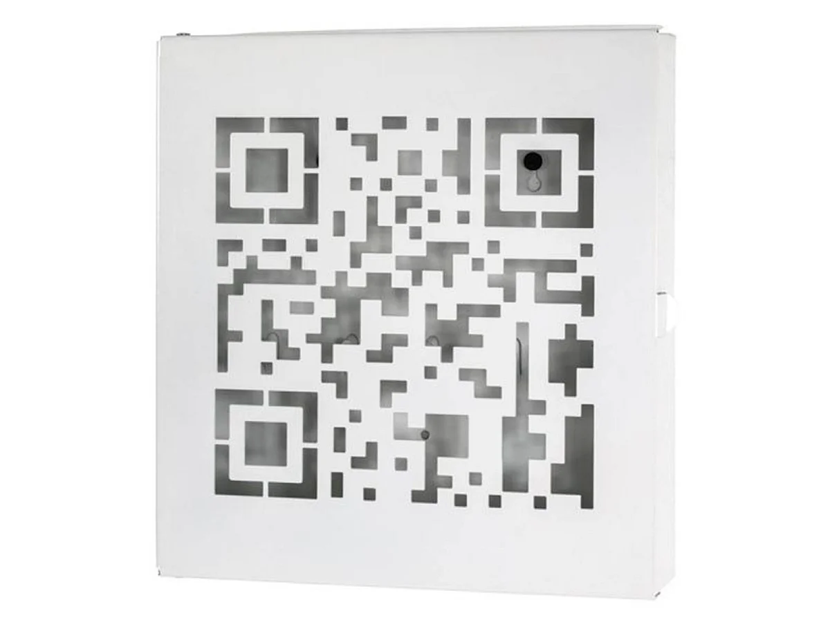 Boîte à Clés Métal "QR Code" 24cm Blanc
