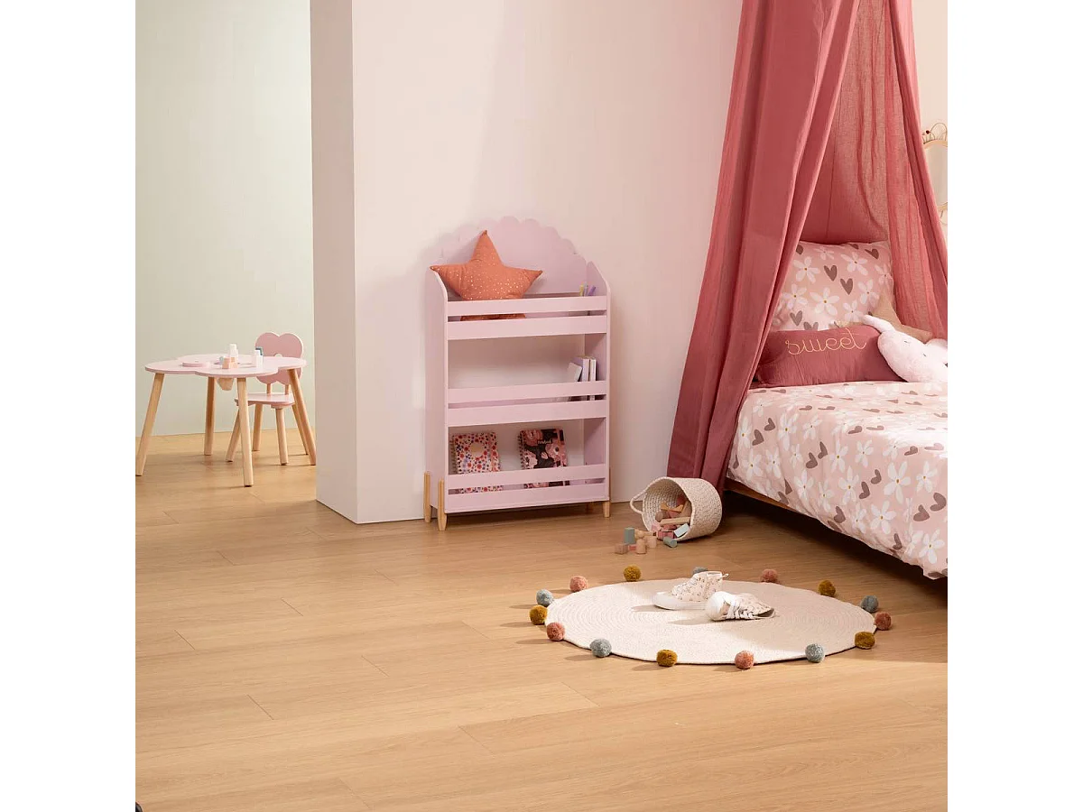 Bibliothèque Enfant "Douceur" 100cm Rose