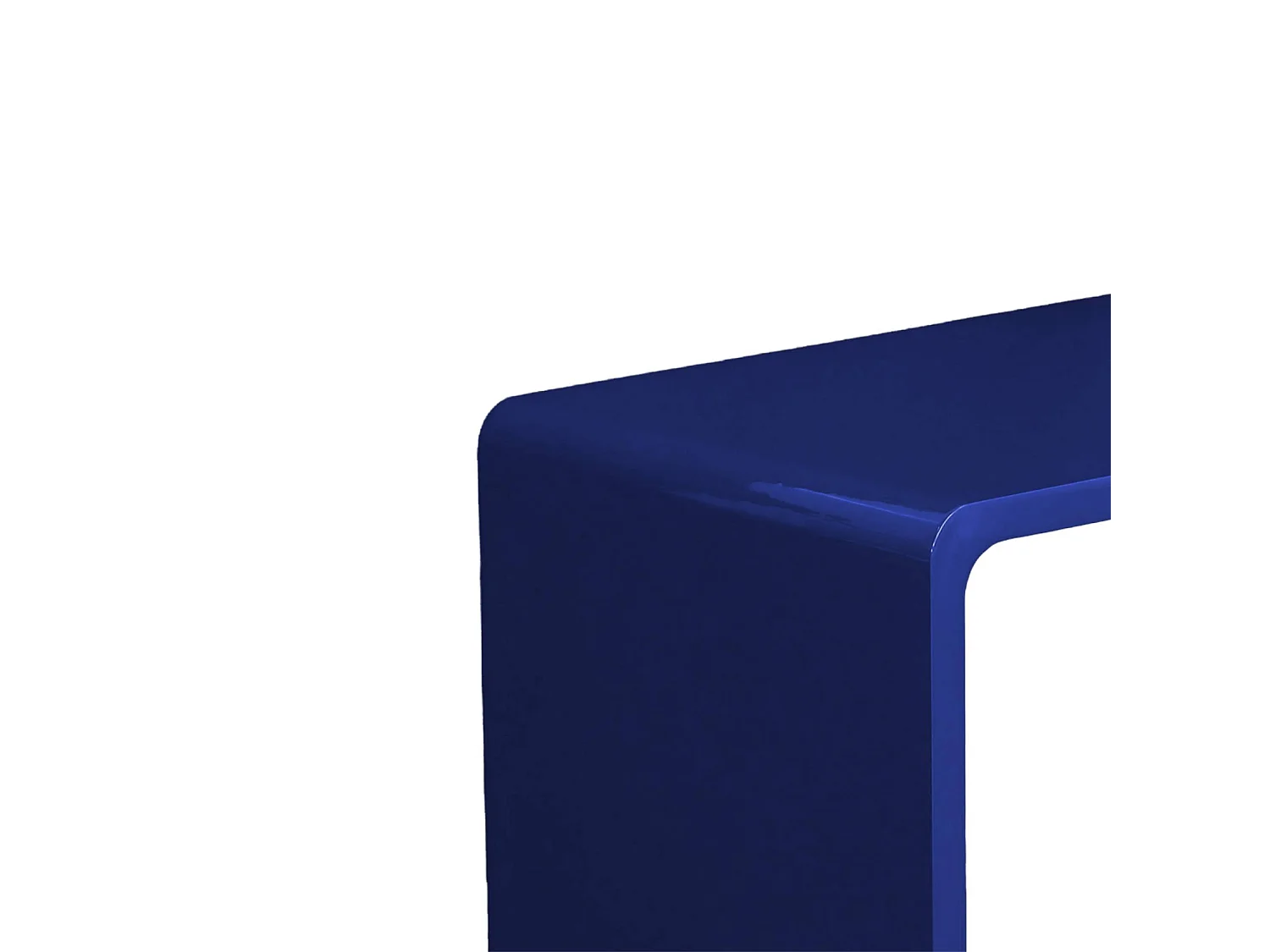 Lot de 2 tables gigognes finition glossy bleu - Nola