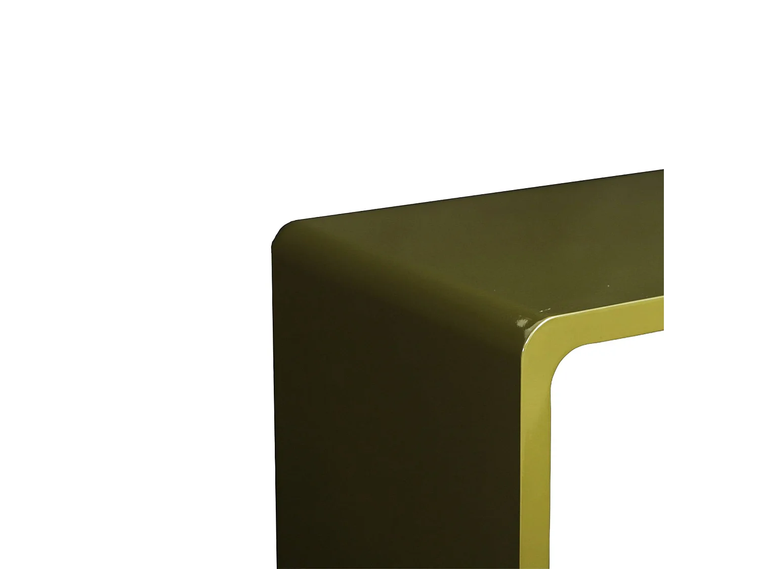 Lot de 2 tables gigognes finition glossy kaki - Nola