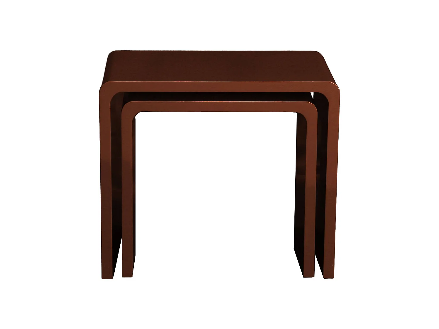 Lot de 2 tables gigognes finition glossy bordeaux - Nola