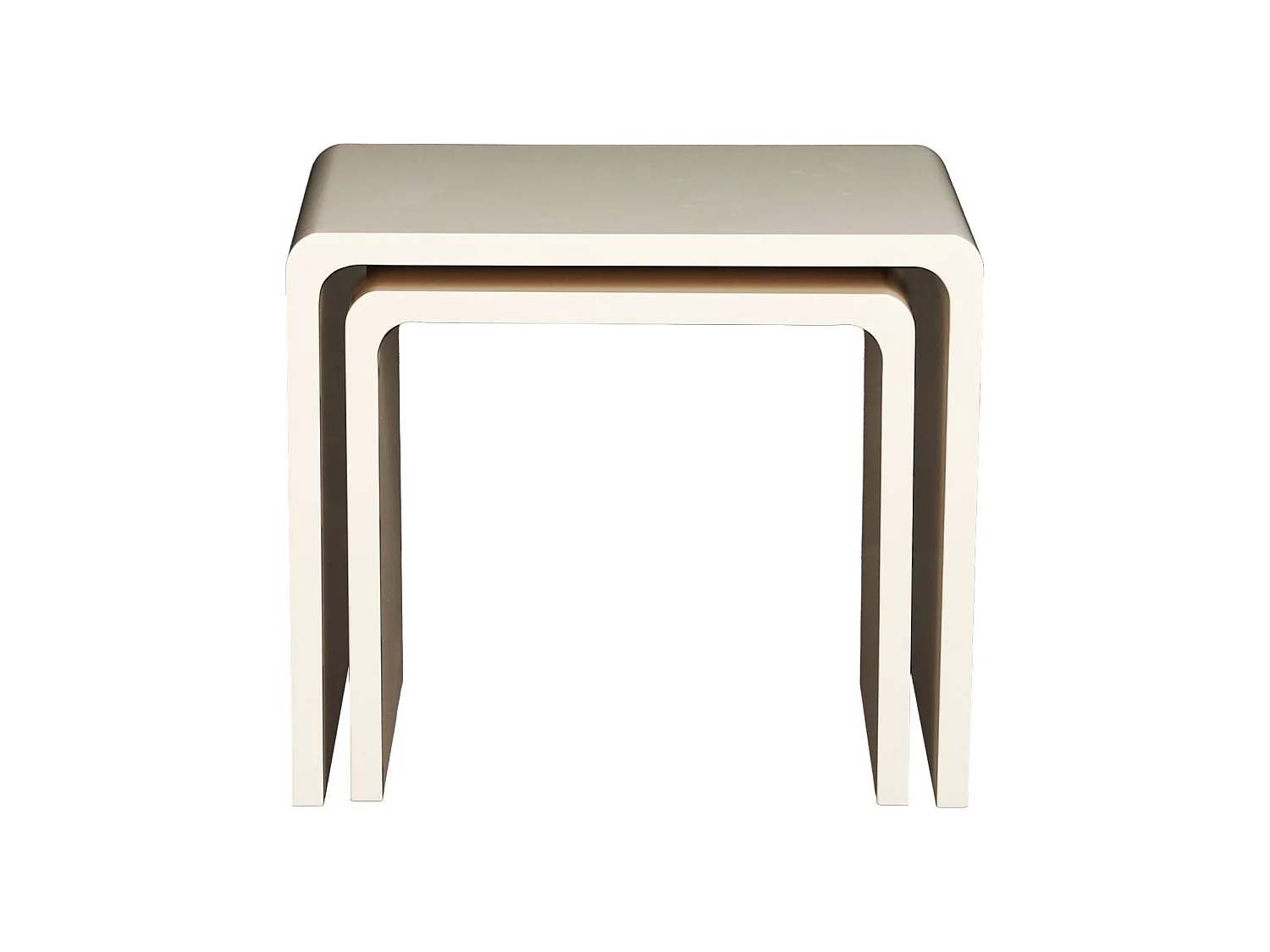 Lot de 2 tables gigognes finition glossy crème - Nola