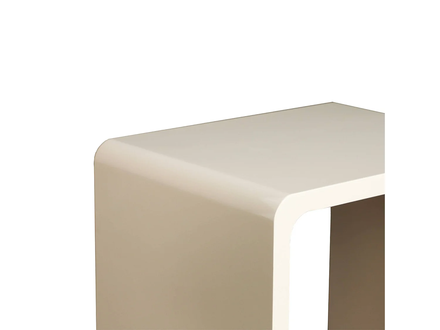 Lot de 2 tables gigognes finition glossy crème - Nola