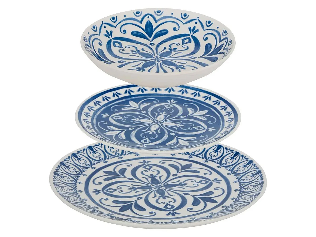 Service de Table 12 Pièces "Manon" 26cm Bleu