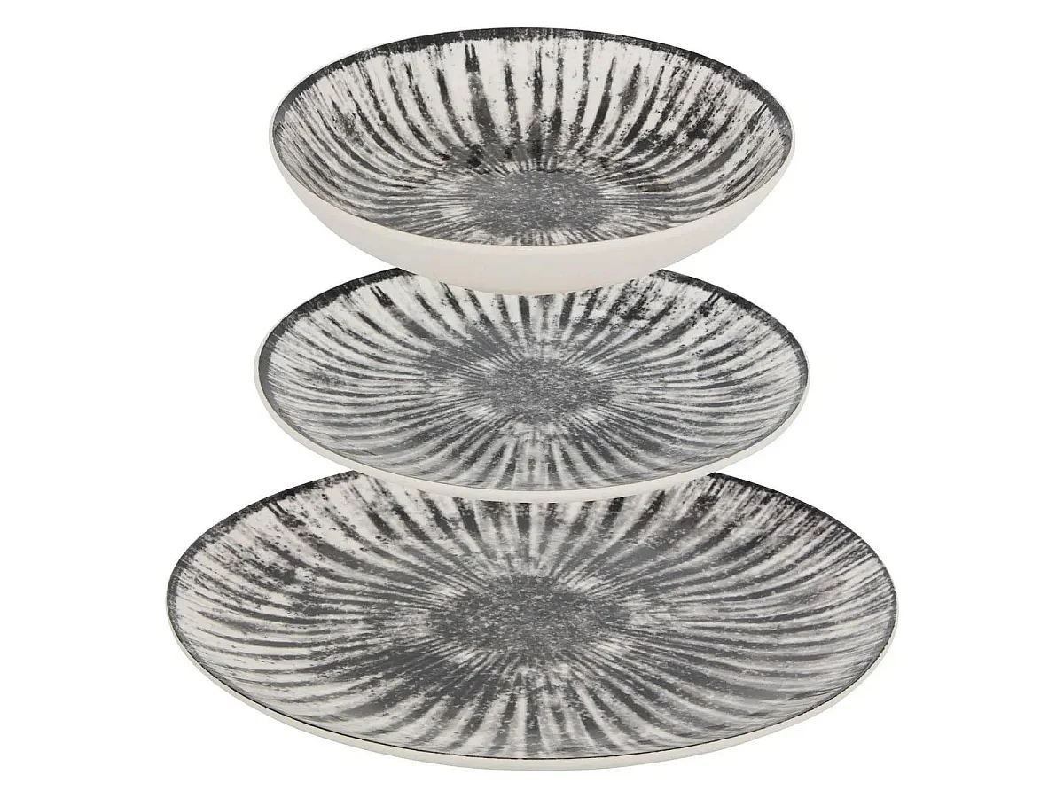Service de Table 12 Pièces "Lucie" 26cm Gris