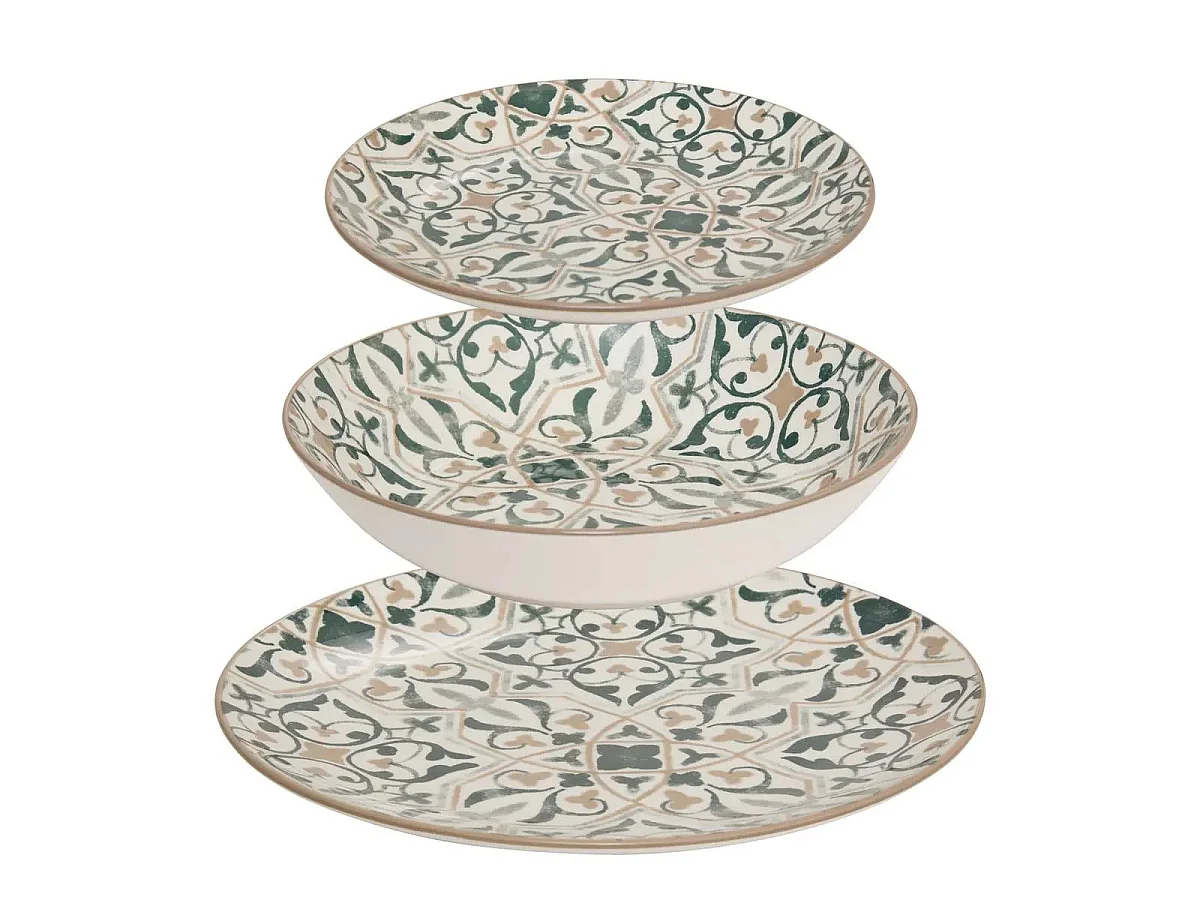 Service de Table 12 Pièces "Gaëlle" 26cm Multicolore