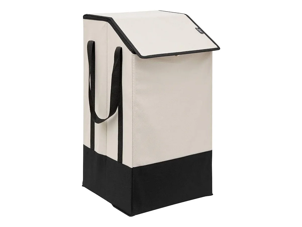 Panier à Linge en Tissu "Bicolore" 45L Beige