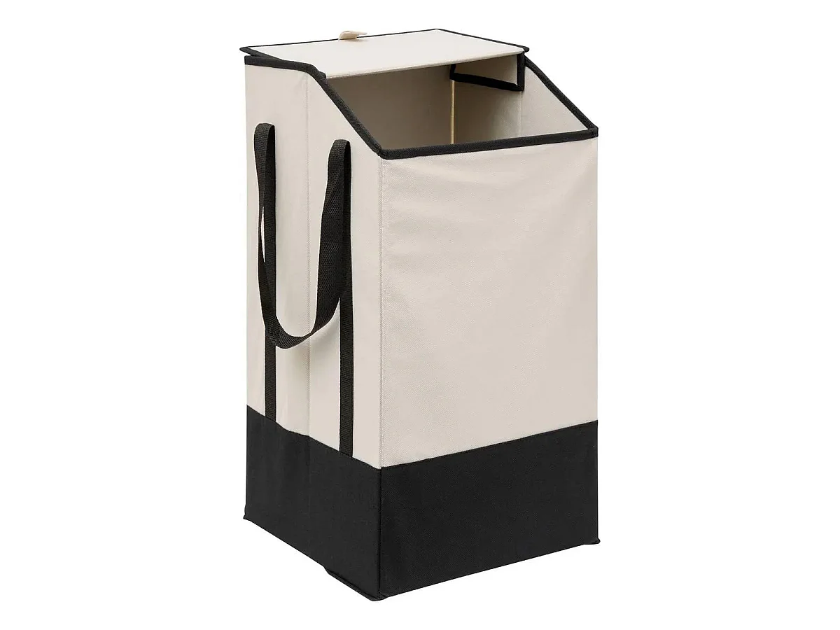 Panier à Linge en Tissu "Bicolore" 45L Beige
