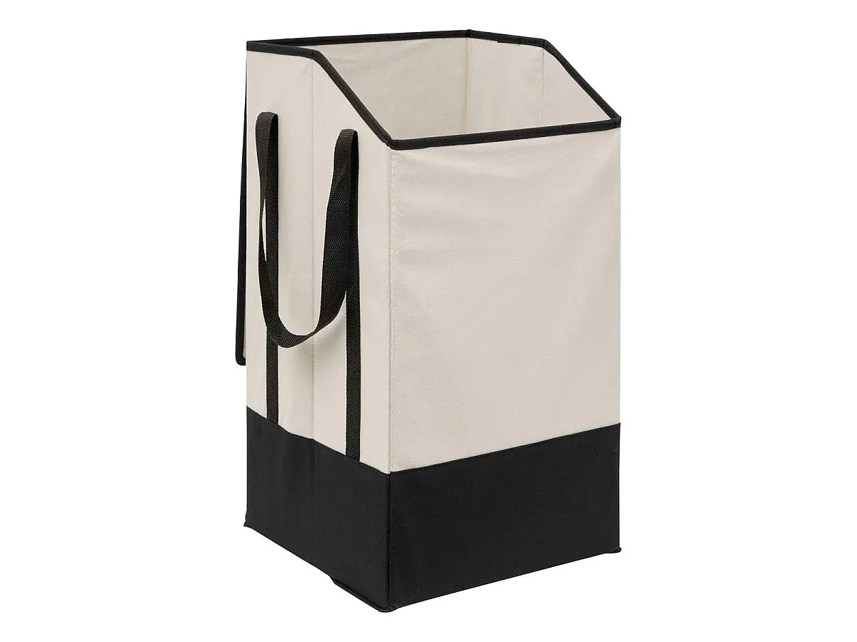 Panier à Linge en Tissu "Bicolore" 45L Beige