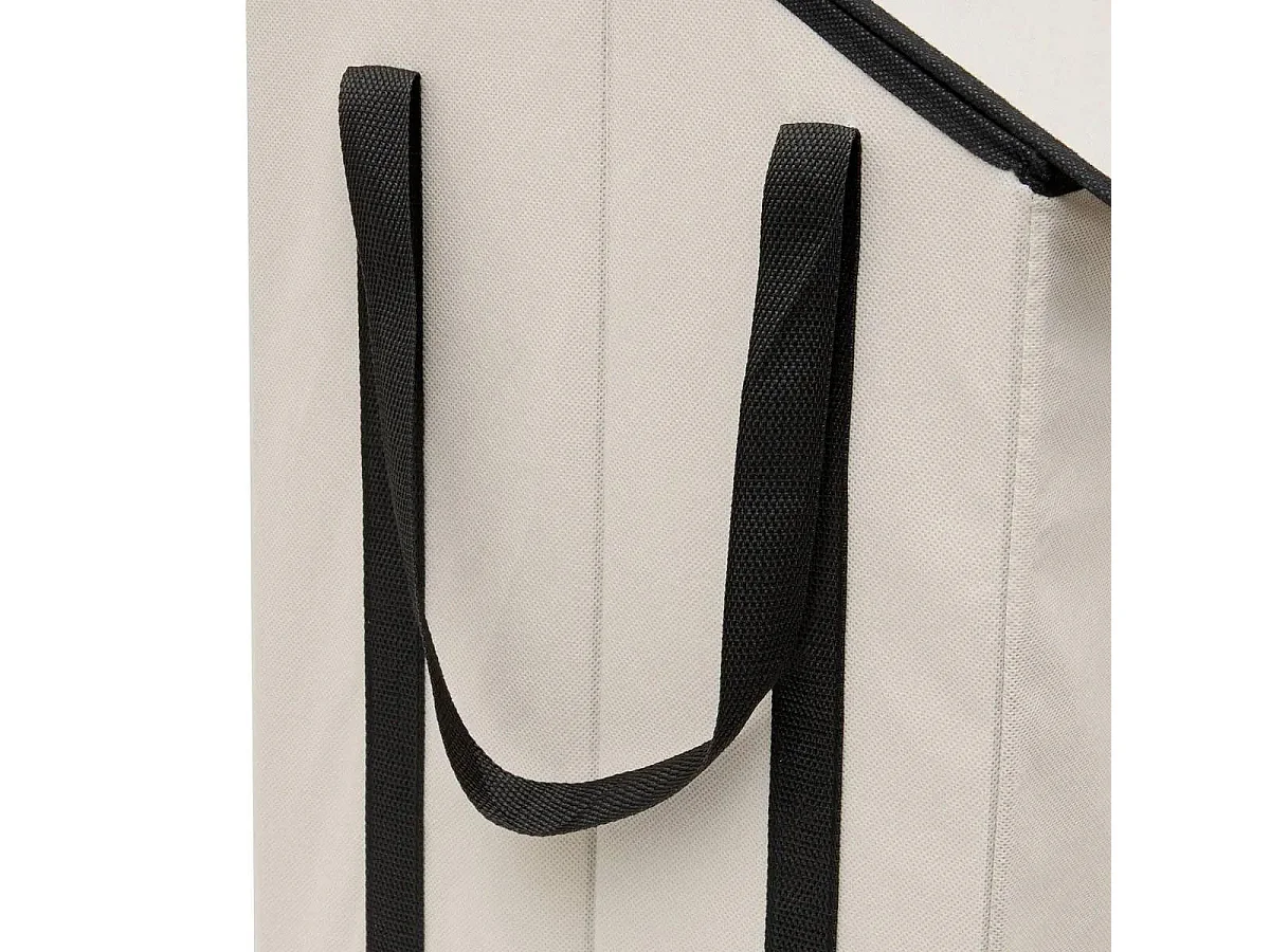 Panier à Linge en Tissu "Bicolore" 45L Beige