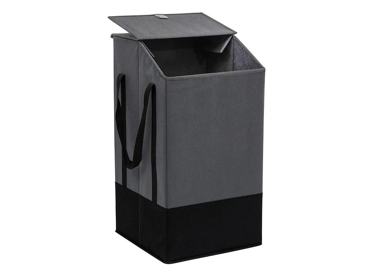 Panier à Linge en Tissu "Bicolore" 45L Gris