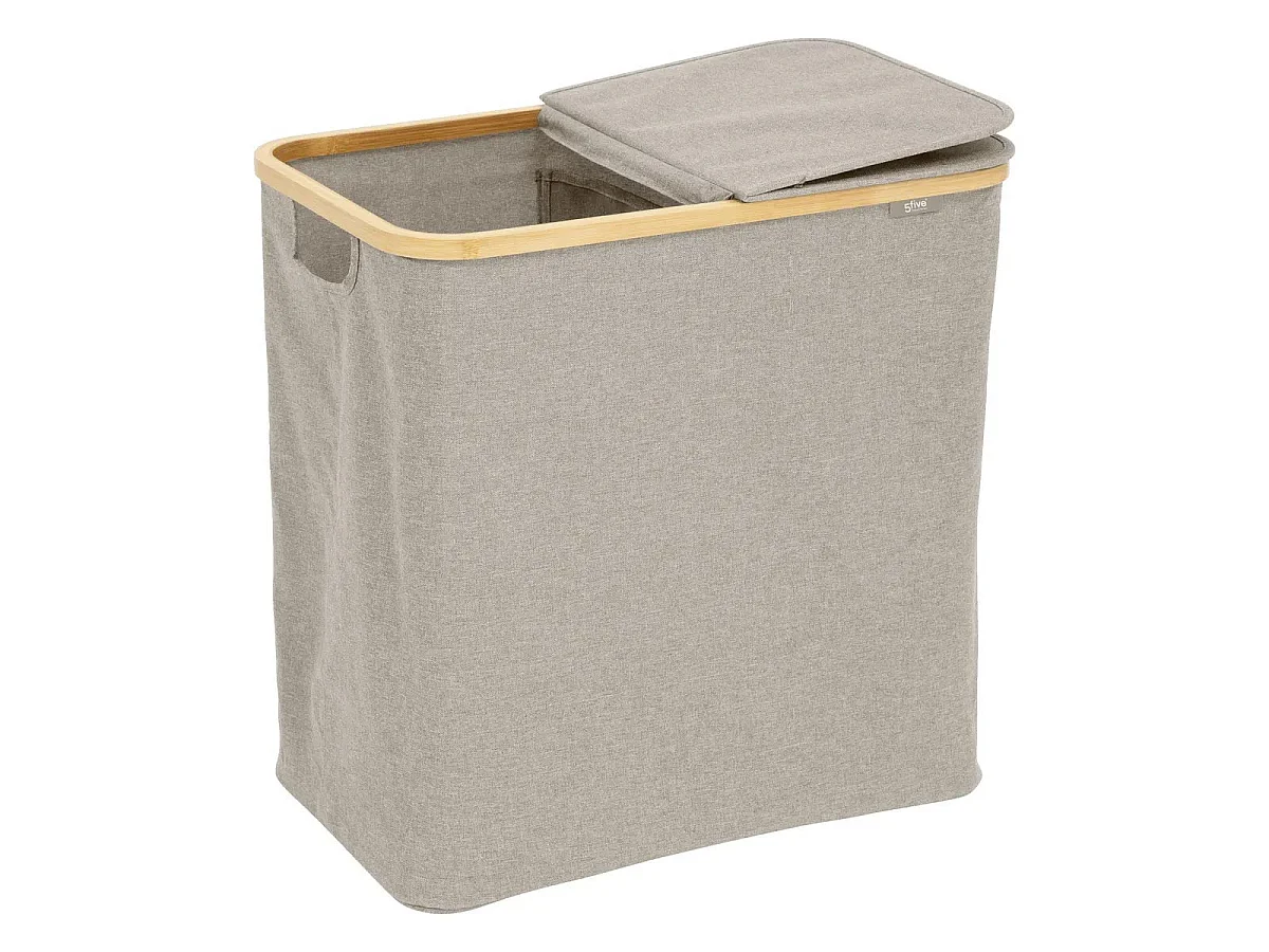 Panier à Linge Double "Tidy" 80L Beige