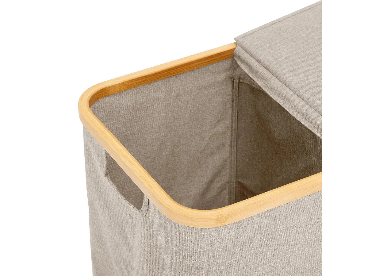 Panier à Linge Double "Tidy" 80L Beige