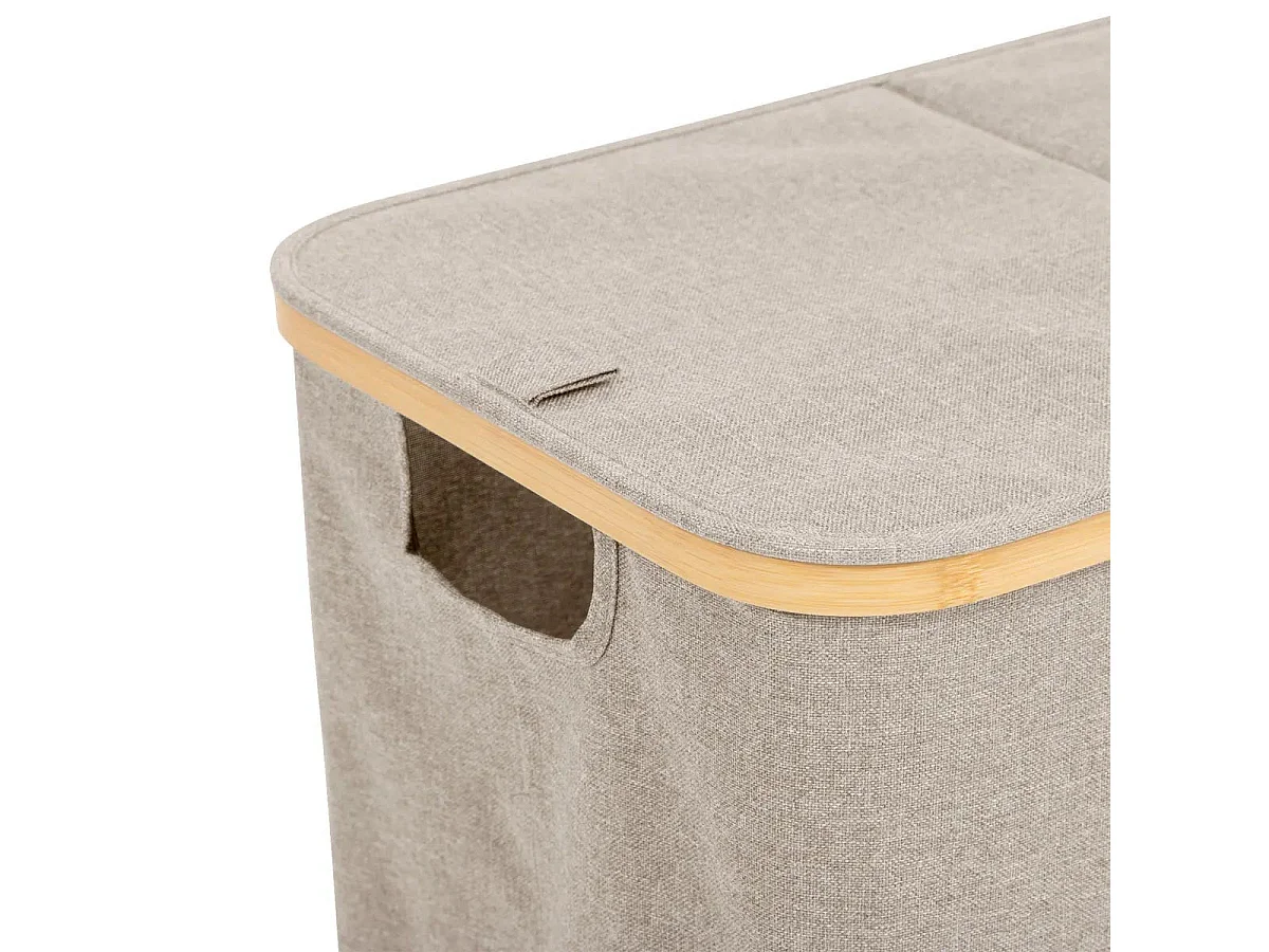 Panier à Linge Double "Tidy" 80L Beige