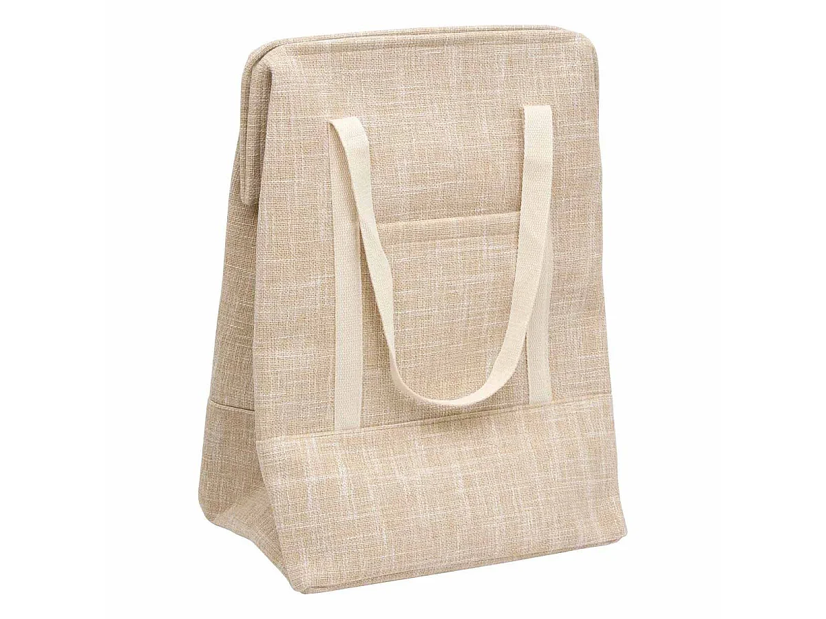 Panier à Linge en Tissu "Bouton Aimanté" 70L Beige
