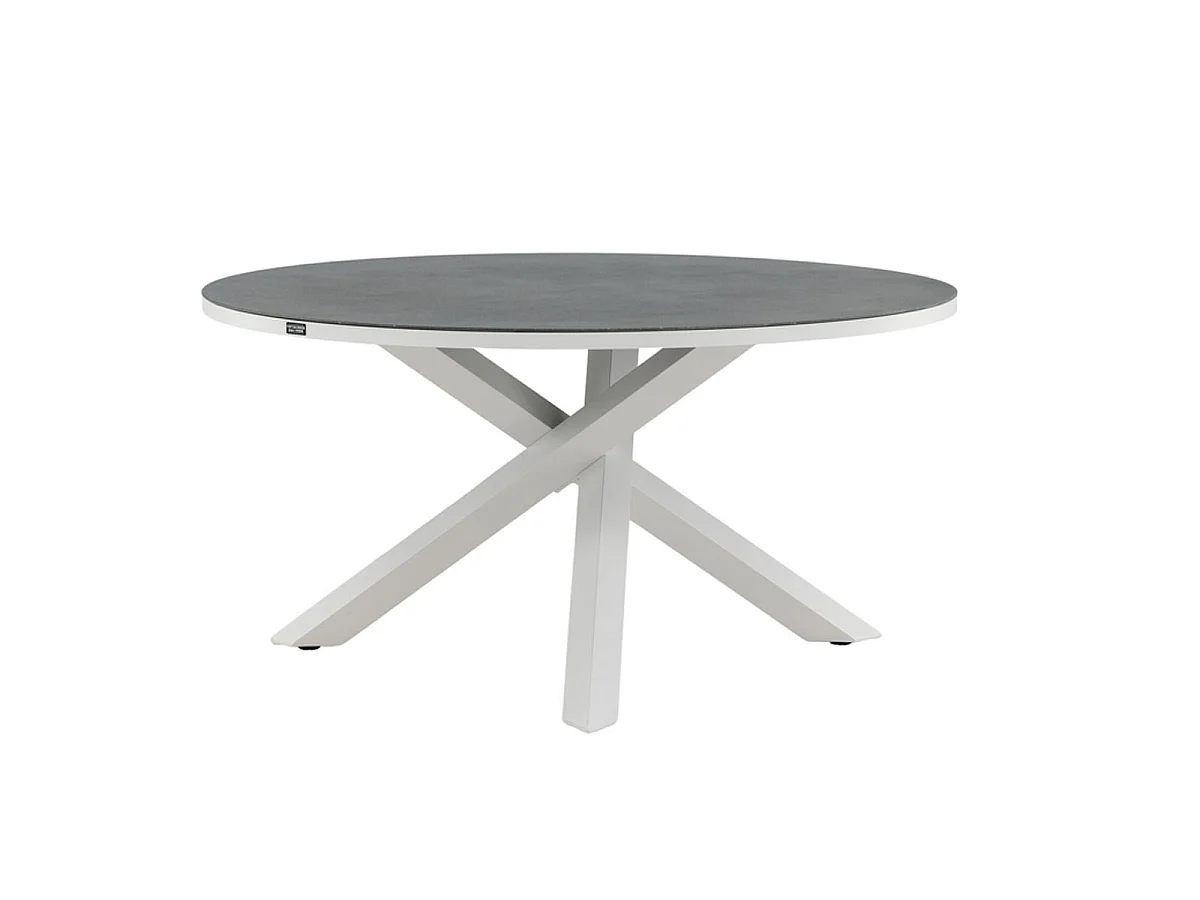 Table de Jardin Ronde Effet Pierre "Copacabana" 140cm Gris