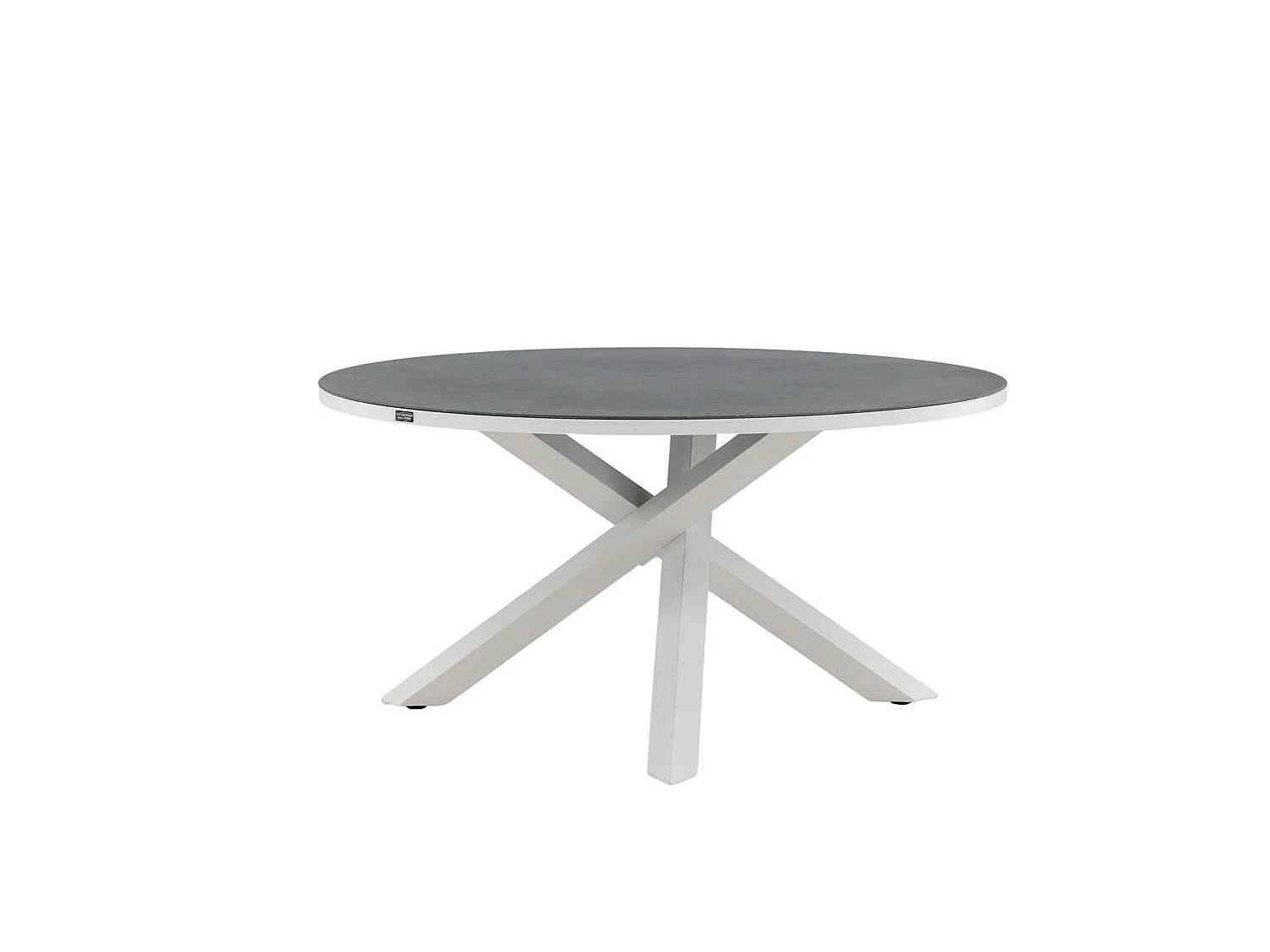 Table de Jardin Ronde Effet Pierre "Copacabana" 140cm Gris