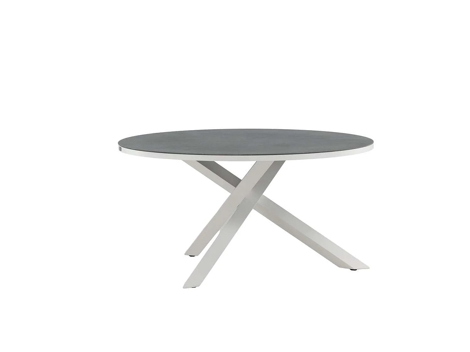 Table de Jardin Ronde Effet Pierre "Copacabana" 140cm Gris