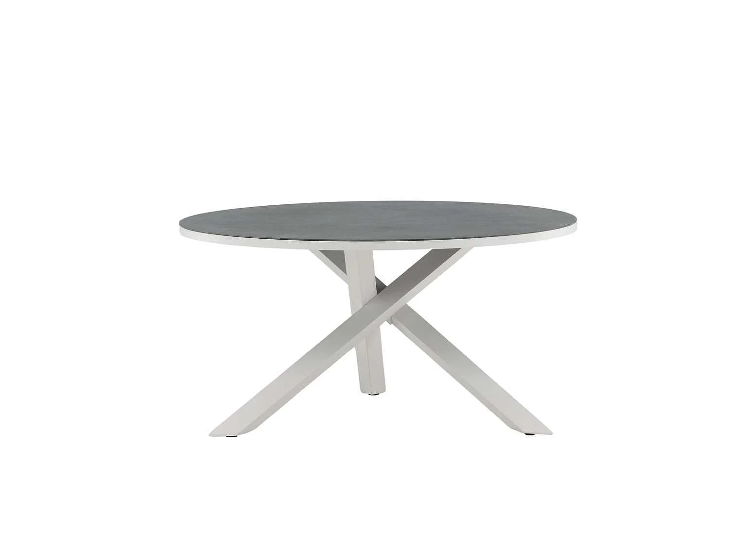 Table de Jardin Ronde Effet Pierre "Copacabana" 140cm Gris