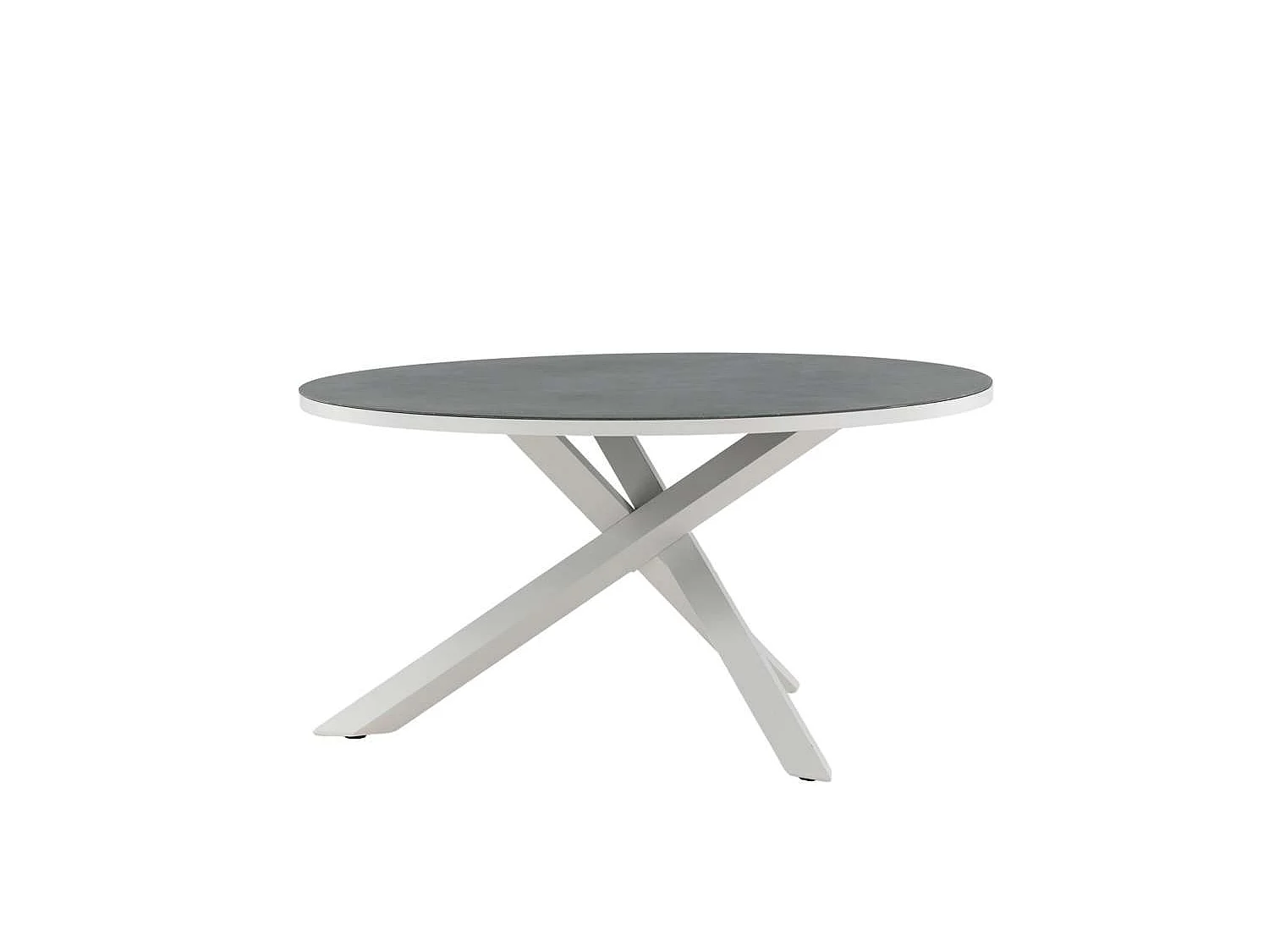 Table de Jardin Ronde Effet Pierre "Copacabana" 140cm Gris