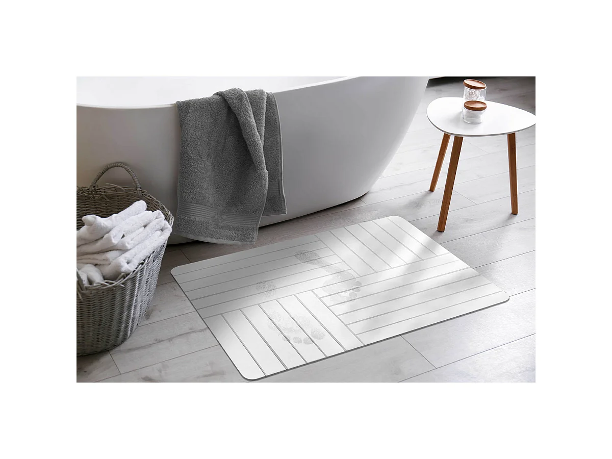 Tapis de Bain en Diatomite "Malta" 50x70cm Gris