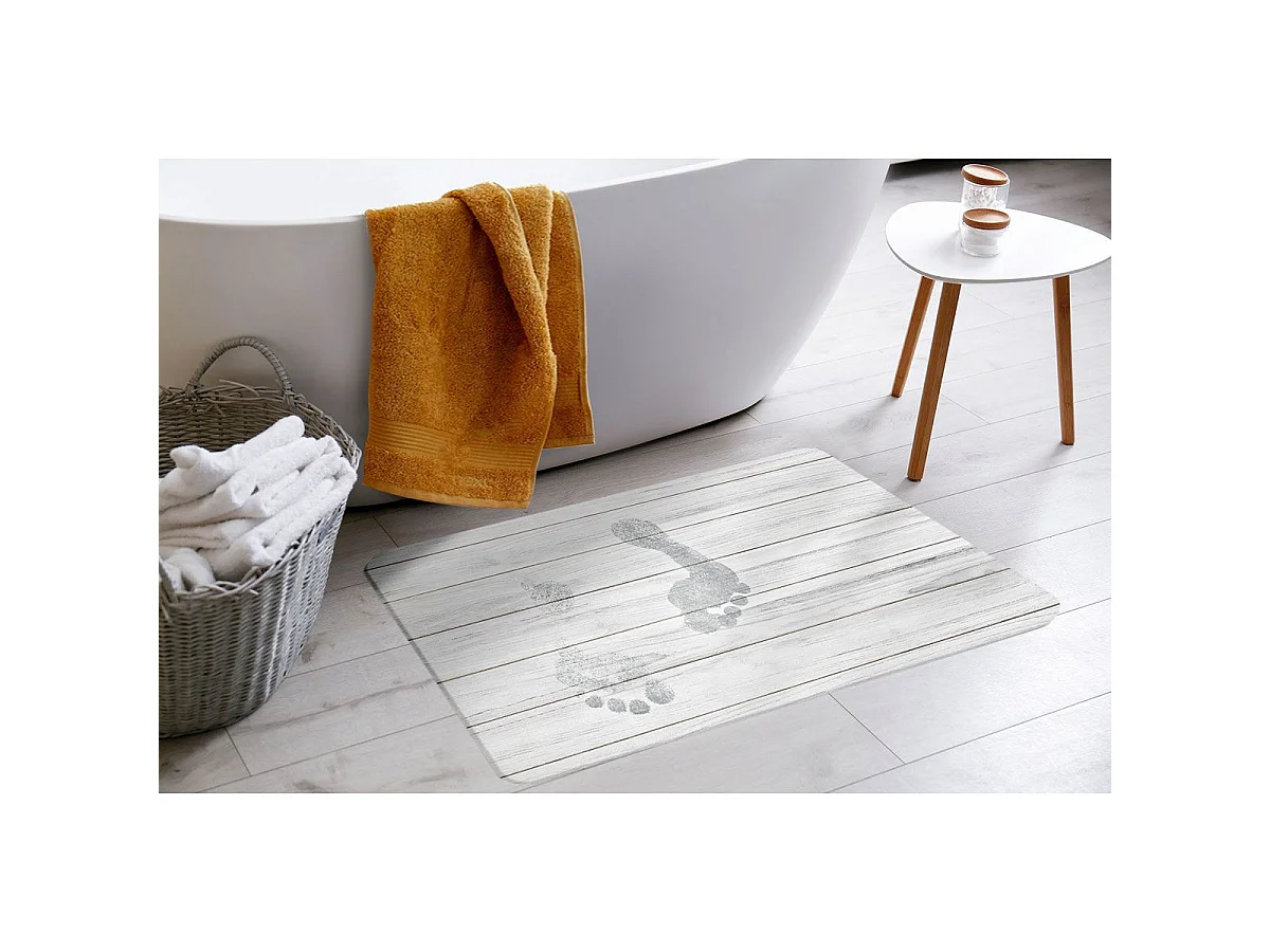 Tapis de Bain Diatomite "Agave" 50x70cm Gris