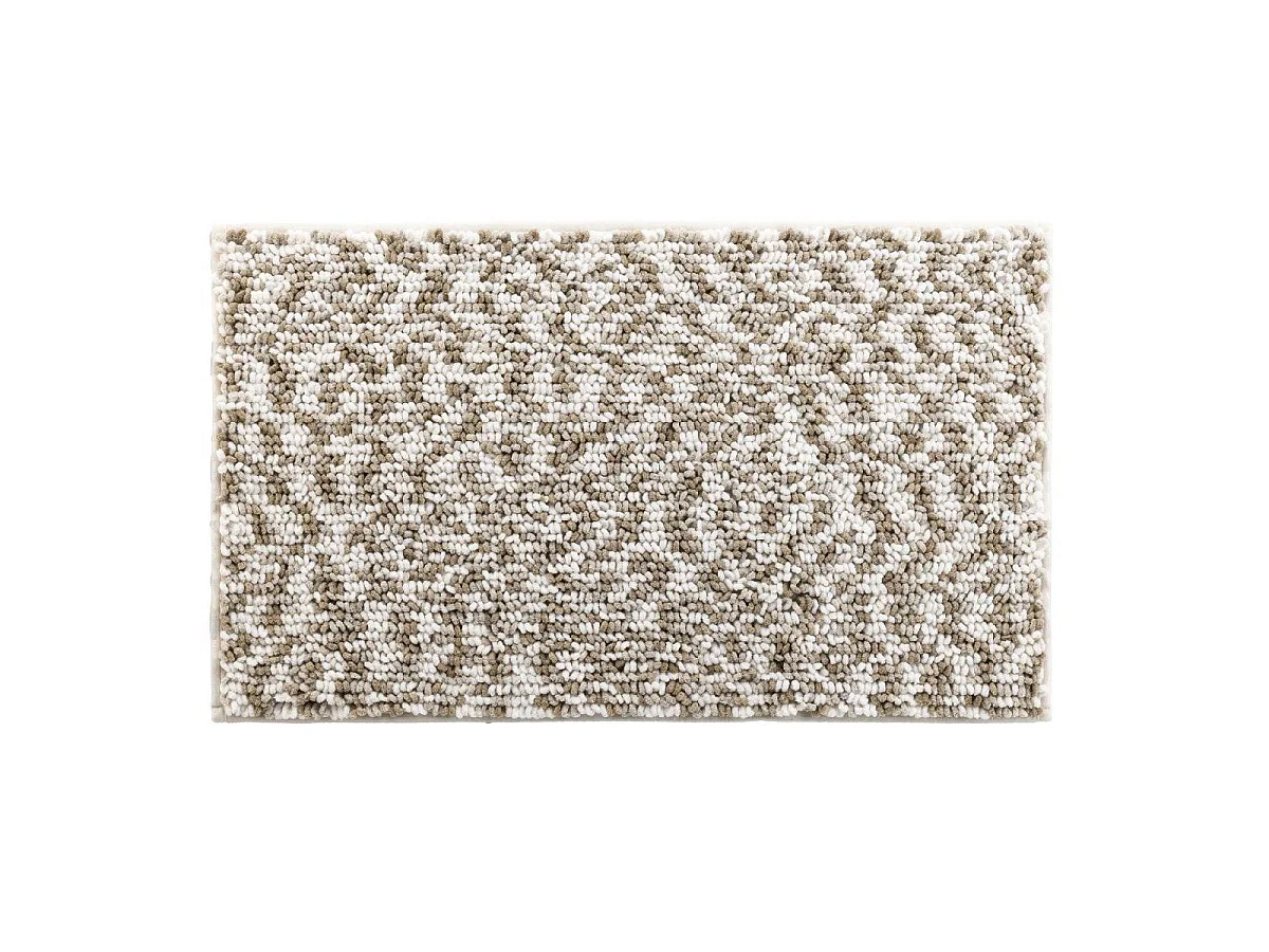 Tapis de Bain "Friza" 45x75cm Blanc & Marron