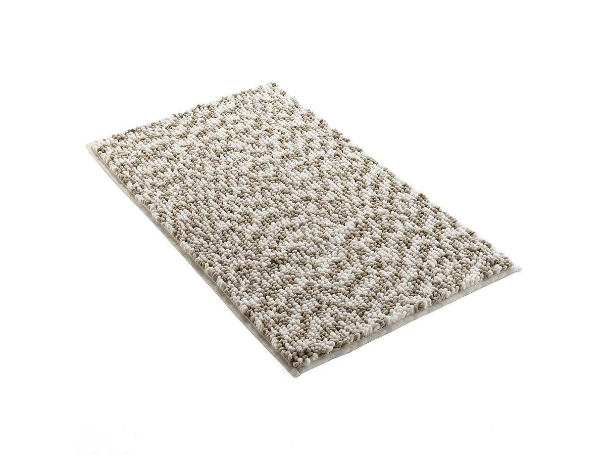 Tapis de Bain "Friza" 45x75cm Blanc & Marron
