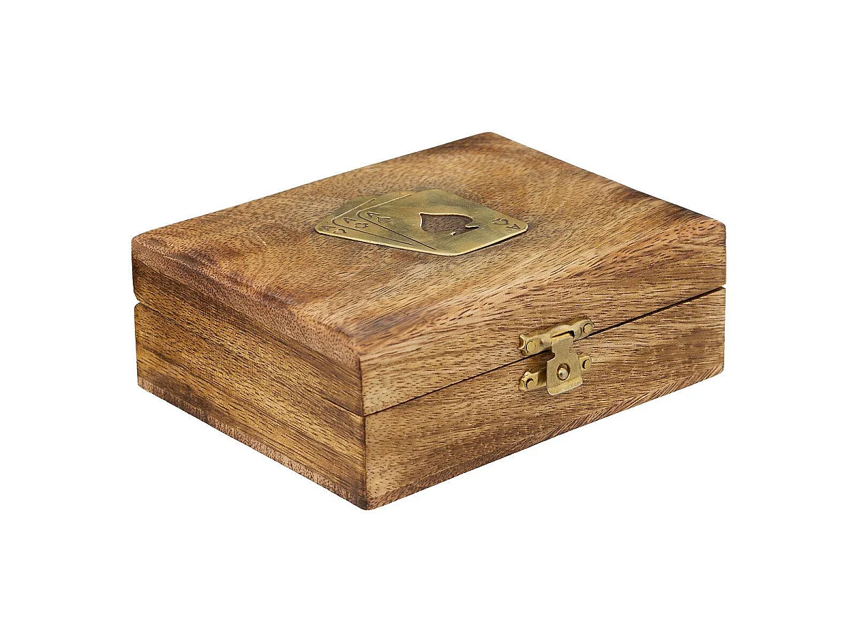 Jeu de Cartes en Bois "Odile" 11cm Marron