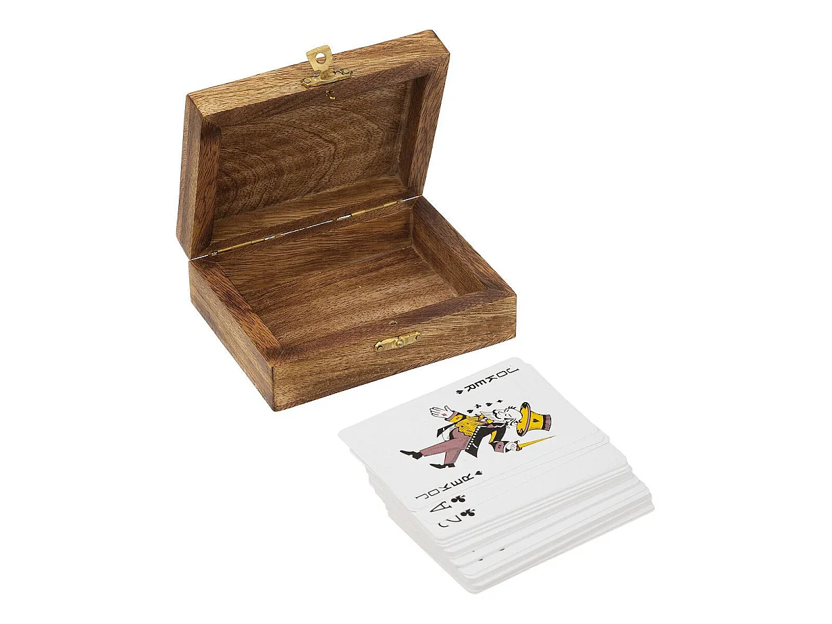 Jeu de Cartes en Bois "Odile" 11cm Marron