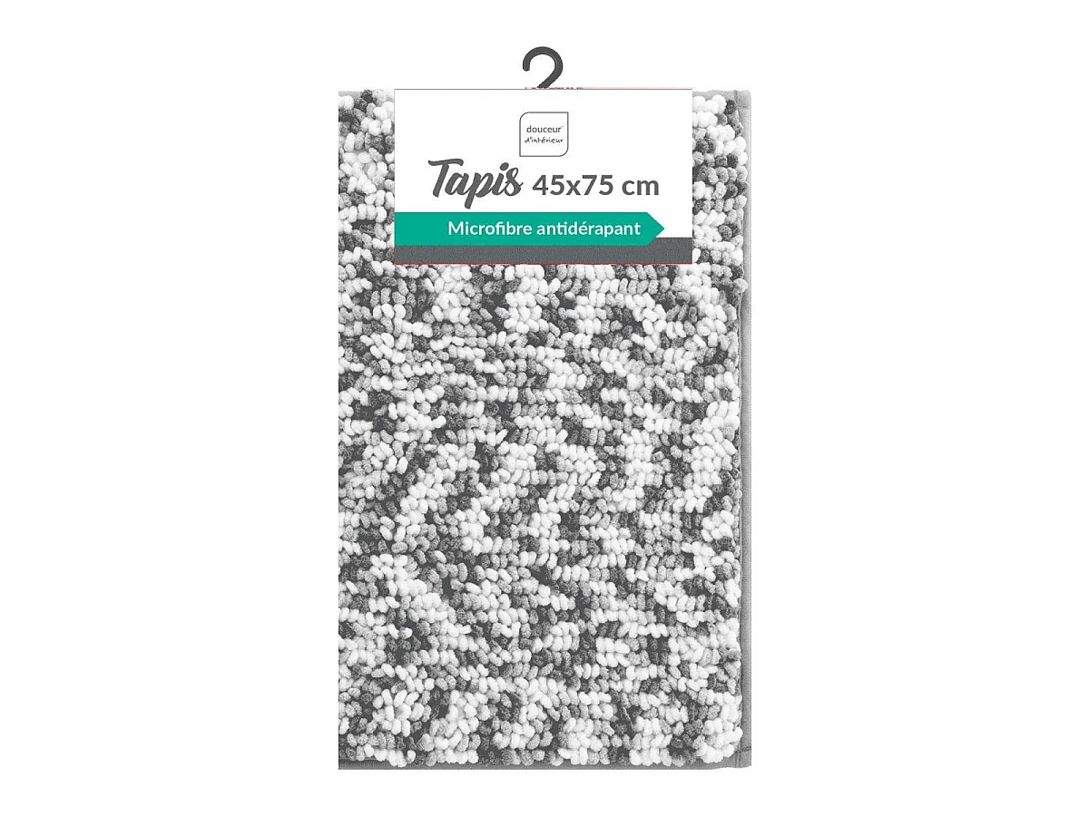 Tapis de Bain "Friza" 45x75cm Blanc & Gris