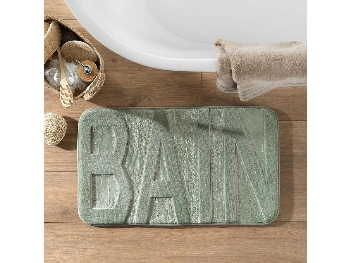 Tapis de Bain Microfibre "Relief" 45x75cm Sauge