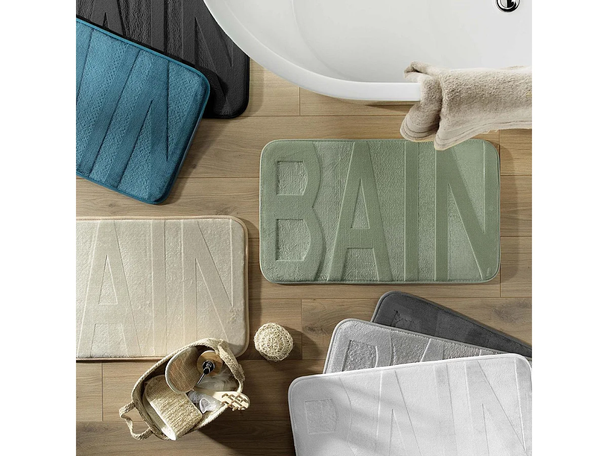 Tapis de Bain Microfibre "Relief" 45x75cm Sauge