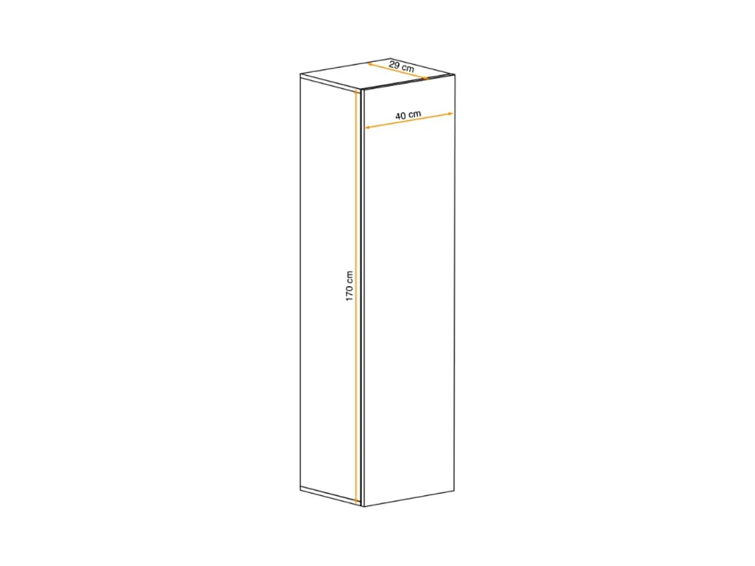 Colonne suspendue FLY blanc – 1 porte sans LED