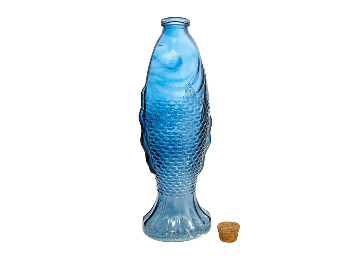 Carafe Poisson en Verre "Océania" 54cl Bleu