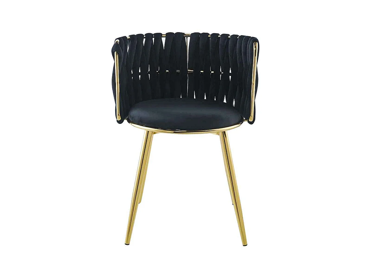 Lot de 2 Chaises en Velours "Milla" 80cm Noir