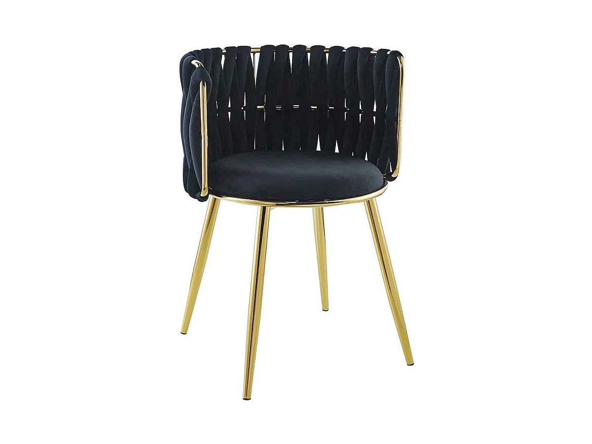 Lot de 2 Chaises en Velours "Milla" 80cm Noir