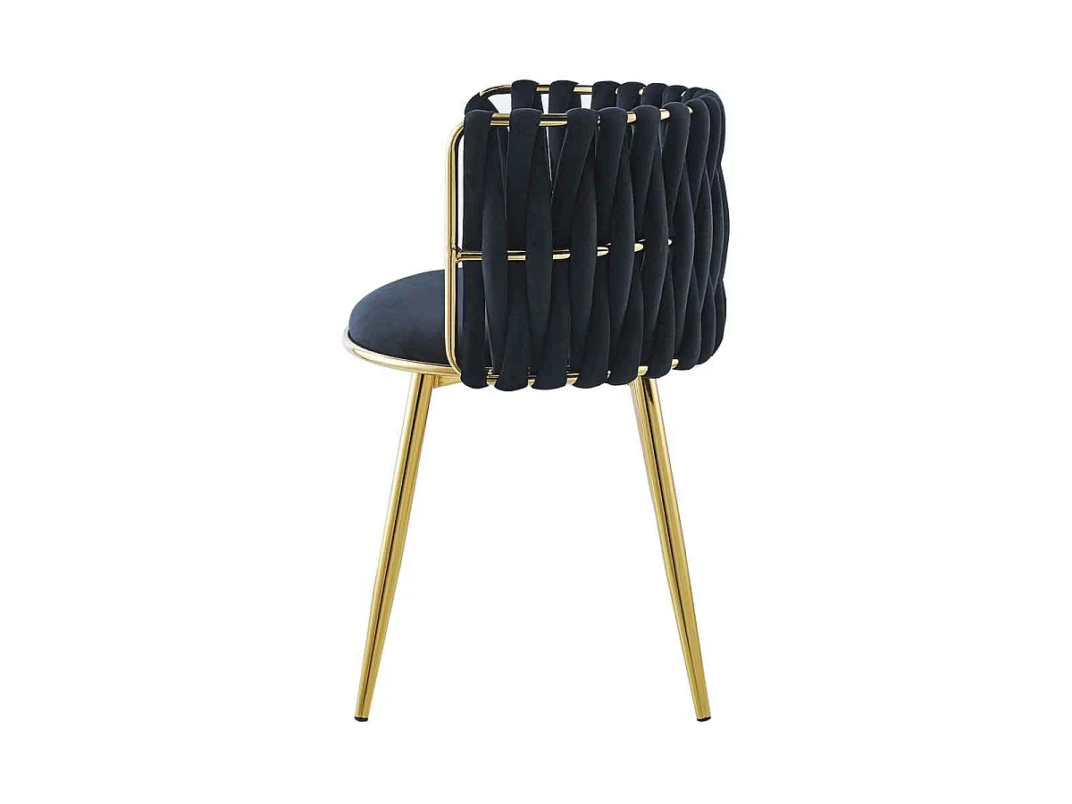 Lot de 2 Chaises en Velours "Milla" 80cm Noir