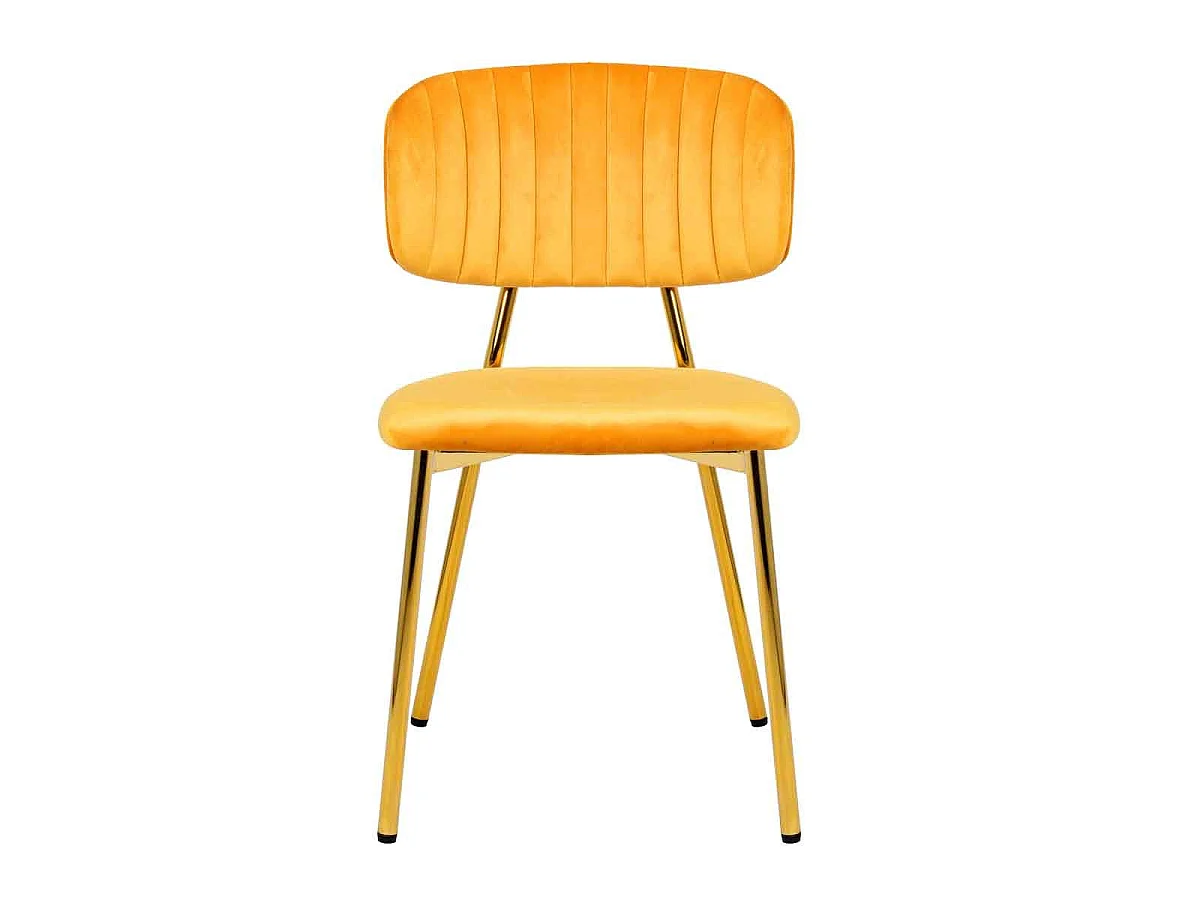 Lot de 2 Chaises en Velours "Kian" 80cm Orange