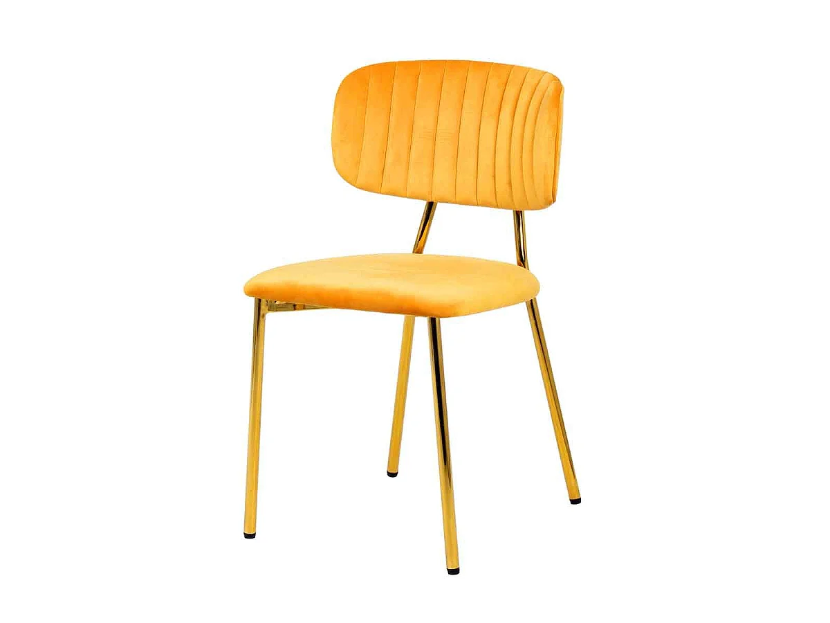 Lot de 2 Chaises en Velours "Kian" 80cm Orange