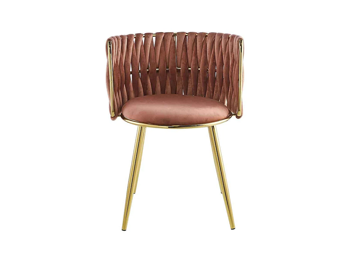 Lot de 2 Chaises en Velours "Milla" 80cm Rose